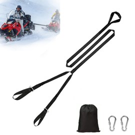 14 FT Heavy-Duty Snowmobile Tow Strap, Durable Tow Rope with Stainless Steel Metal Hooks for Sled, Snowmobile, ATV, Emergency Safety Accessories Kit