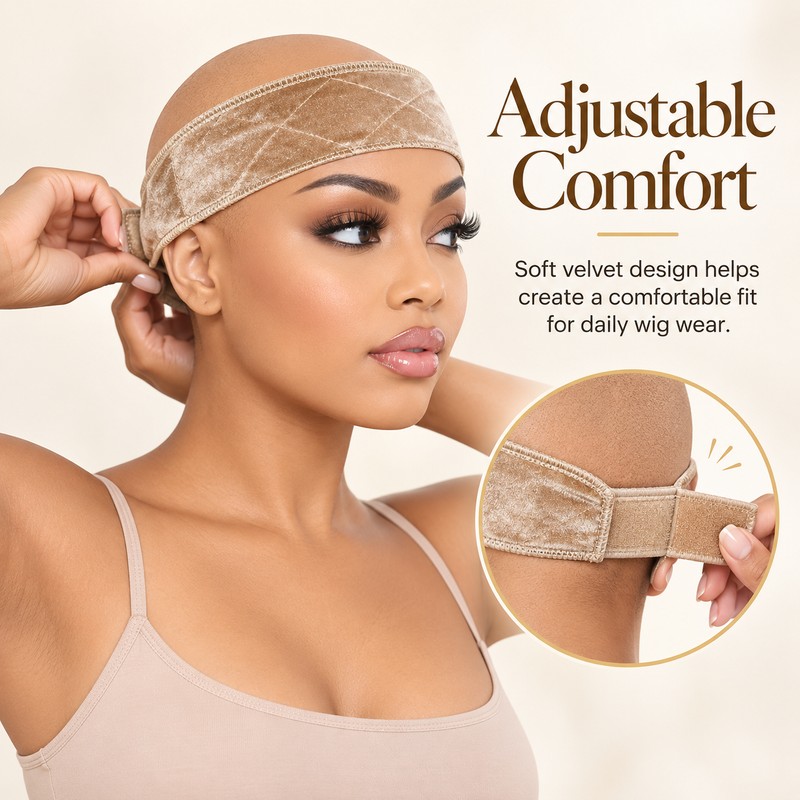 Velvet Wig Grip Headband for Secure Wig Wear – Adjustable