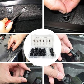 carauto2000 100pc Car Fender Clip Trim Auto Push Pin Rivet Bumper Fastener Panel Retainer