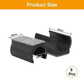 WhizNook Pack of 8 Chair Gliders Cantilever Chair with Felt, Diameter 22 mm Felt Gliders for Cantilever Made of Plastic, Felt Gliders for Swing Chairs, for Protect Tile Floors, Wooden Floors