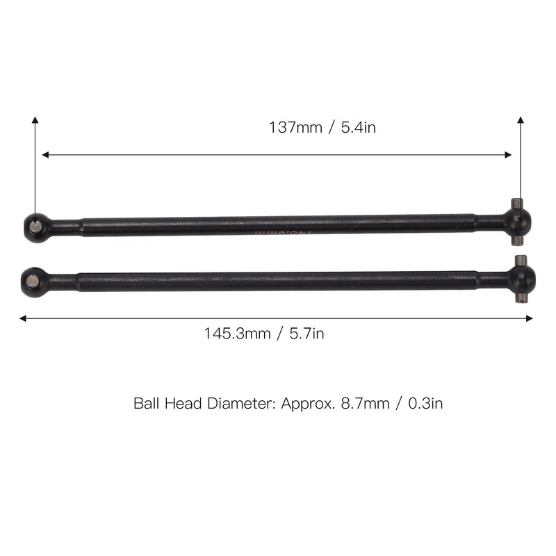 2Pcs Rear Drive Shaft RC Metal Rear CVD Drive Shaft