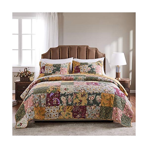 Greenland Home Antique Chic 100% Cotton Authentic Patchwork Quilt Set, Full/Queen