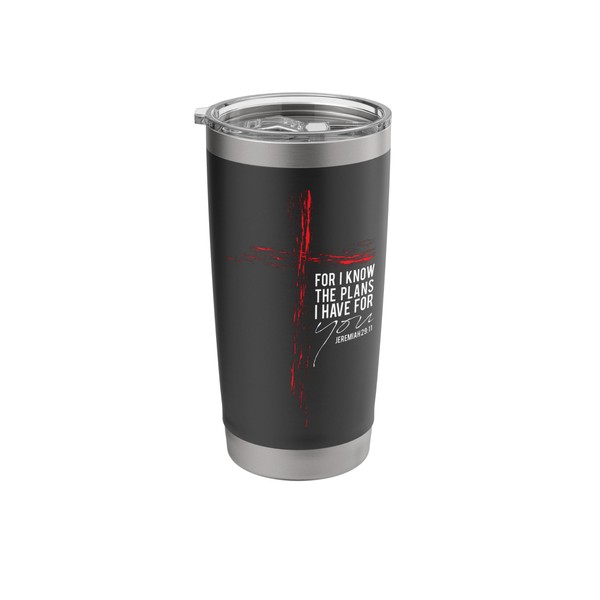 Jeremiah 29:11 Christian Cross Travel Coffee Tumbler 20 oz Stainless