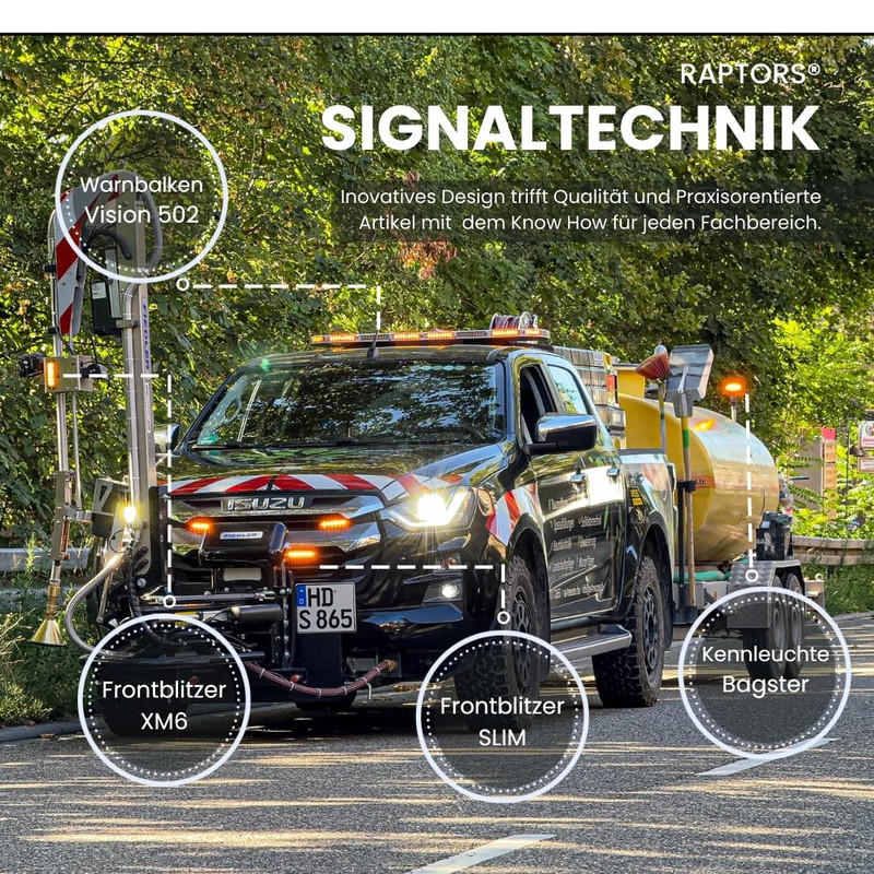 Raptors LED Technik Slim LED Front Flasher ECE R65 Approval