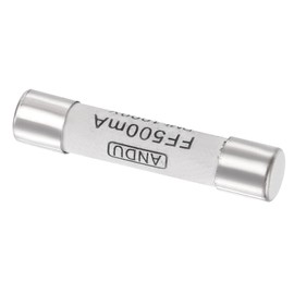 QUARKZMAN 1000V 500mA Multimeter Fuse x 1 Piece 6.3 x 32mm Quick Acting Ceramic Multimeter Fuses Replacement [Silver Tone, White]