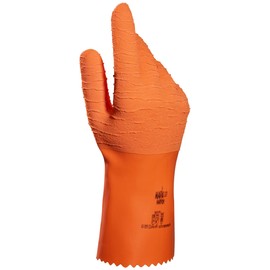 MAPA Professional HARPON 321 – Gloves in Latex, Liquid Proof Work Gloves, Orange, Size 10 (XL) Protective Gloves (1 Pair)