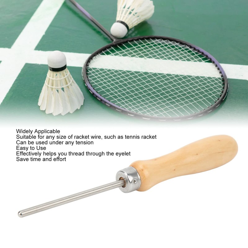 Racket Stringing Awl, Portable Stainless Steel Badminton Racket Stringing Awl