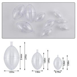 Alwonder Slip Bobbers Set for Fishing, 15PCS Fishing Slip Cast Spin Floats, 3 Sizes Clear Plastic Bobbers Kit, Oval Bubble Float Bobber Fishing Tackle