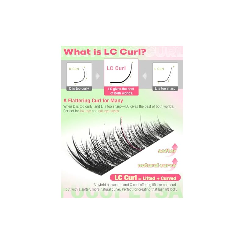 Focipeysa Wispy Lash Clusters Spiky Eyelash Clusters 10-18mm Eyelash Extensions