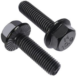 VGBUY M10-1.5 x 25mm Flanged Hex Head Bolts,Class 10.9 Black Zinc Plated,Fully Threaded,Black External Flange Hex Drive Screws,Pump,Fix Car,DIY Project(16Pcs)
