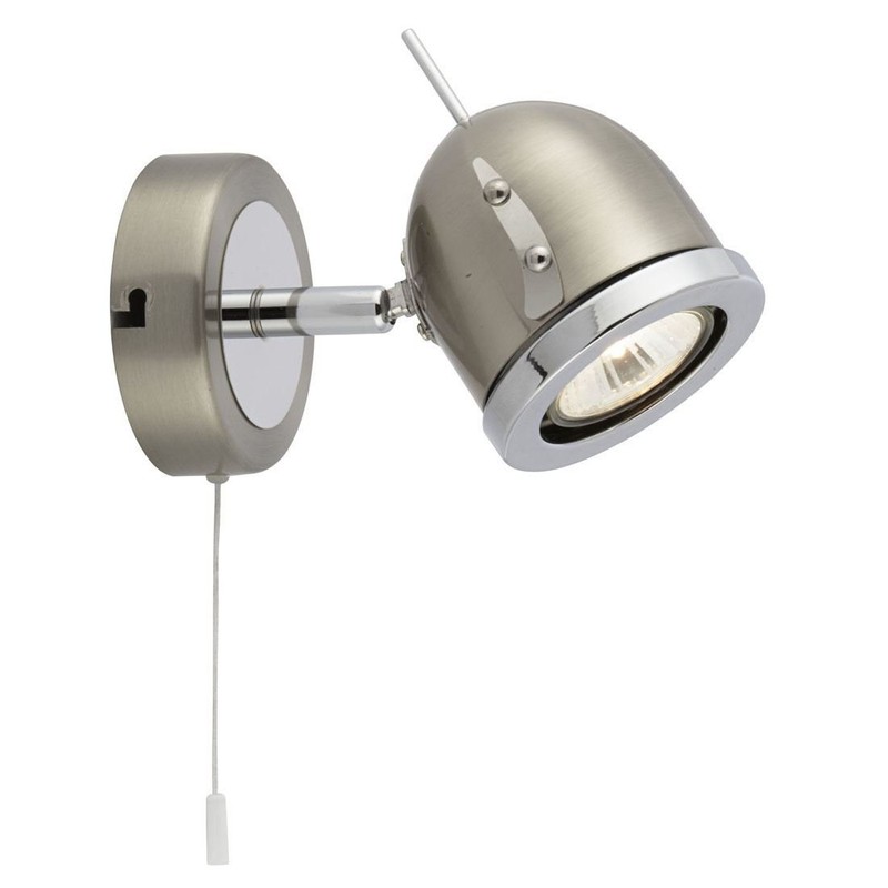 Searchlight Palmer - 1 Light Spotlight, Satin Silver with Chrome