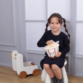 Apricot Lamb Popcorn Food Plush Toys for Children, Soft Cute Cuddly Toy for Baby Girls and Boys, Fluffy Popcorn Yellow, 20 cm