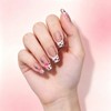 Leopard Print Press on Nails Flower False Nails with Polka