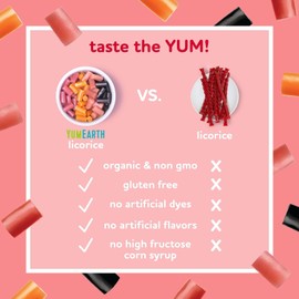 YumEarth Organic Strawberry Licorice - No Artificial Colors, Allergy Friendly, Gluten Free, Non-GMO, Vegan, 142g