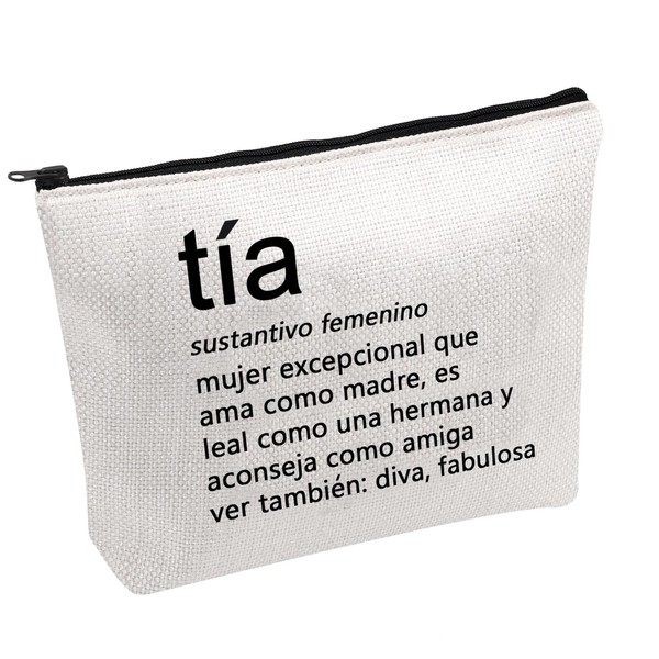 PWHAOO Tia Definition Cosmetic Bag Spanish Aunt Merchandise Spanish Auntie