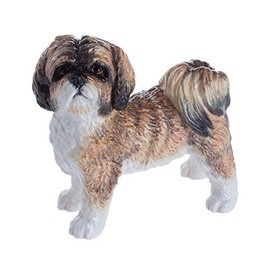 John Beswick Shih Tzu Figurine, Earthenware, Brown/Multi-Colour, 11.5 x 4.5 x 10 cm
