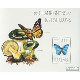 Togo miniature sheet 845 (complete. issue) unmounted mint/never hinged ** MNH 2013 Mushrooms and Butterflies (Stamps for collectors) Butterflies