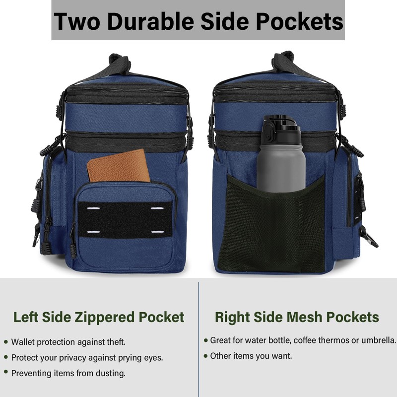 TENKIST Expandable Tactical Lunch Box, Large Insulated Lunch Cooler Bag