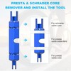 Set di attrezzi per valvole per bicicletta, 19 pezzi, Presta