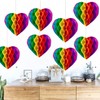 BJAINGEXK 10Pcs Rainbow Heart Paper Honeycomb Ball Party decoration 10-piece