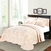 Home Soft Things Damask 4 Piece Bedspread Set, Scalloped Edge