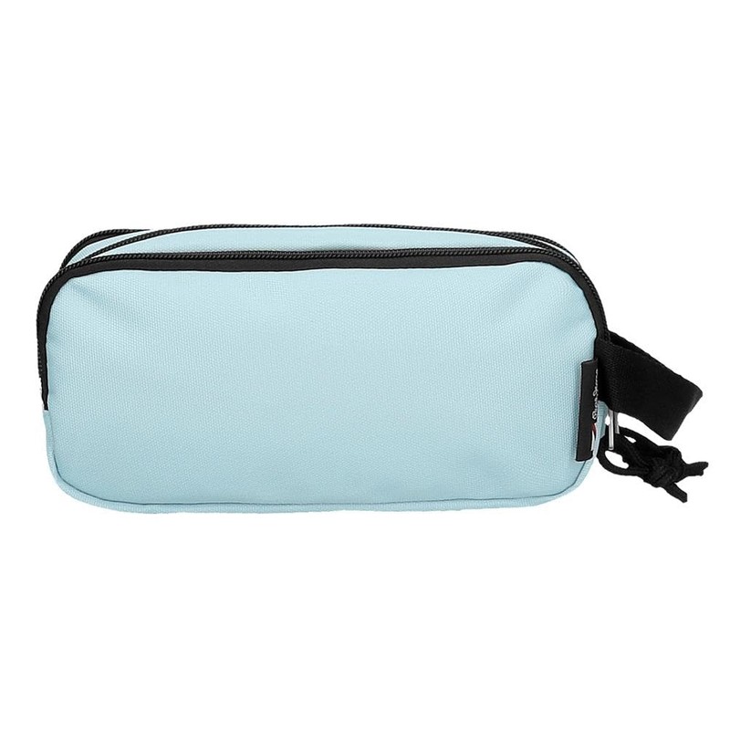 Pepe Jeans Aris Colorful Triple Pencil Case, Blue, 22 x