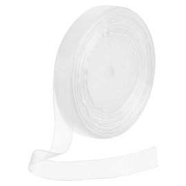 DMiotech 50 Yards Organza Ribbon 1/2 Inch White Chiffon Ribbon Shimmer Sheer Gift Wrapping Ribbons for Flower Bouquets Wedding Birthday DIY Decoration