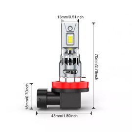CHUSYYRAY H11 CSP LED Headlight High Low Beam Bulbs Kit Super Bright 6000K White 45000LM