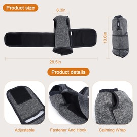 SoeKoa Cat Anxiety Jacket, Anxiety Vest for Cats, Jackets for Cats Only, Self-Adhesive Adjustable Pet Calming Wrap Shirt,Calming Wrap for Pets to Relieve Stress (Grey, Large)