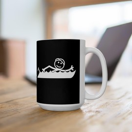Eyecandy Decals Man Swimmer Design on a 15 oz Mug, swimming-themed drinkware, swimmer gift idea, swim coach mug