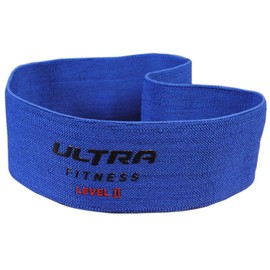 ULTRA FITNESS Hip Circle Glute Resistance BOOTY Band Premium Elastic Fabric LATEX FREE Pilates (Blue L2 = Intermediate, S/M)