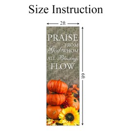 Church Worship Banner for Fall Themed Church Sanctuary Decor 2x6ft-Praise from God Whom All Blessings Flow