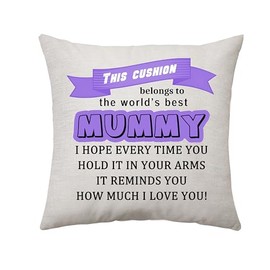 Aconesong Worlds Best Mummy Gifts Cushion Cover Rminder Gifts for Mum Mother Birthday Mother's Day Gifting Idea for Her Home Decoration Keepsake 45 x 45 cm (Mummy)