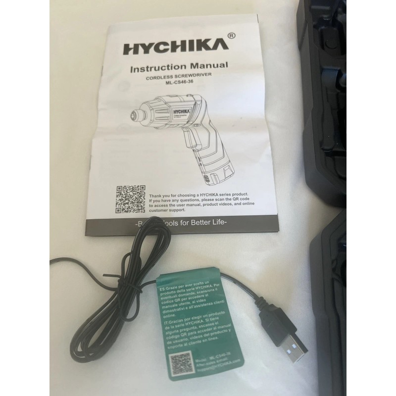 Hychika Cordless Screwdriver HYCHIKA 4V 2.0Ah Rechargeable Screw Gun w/