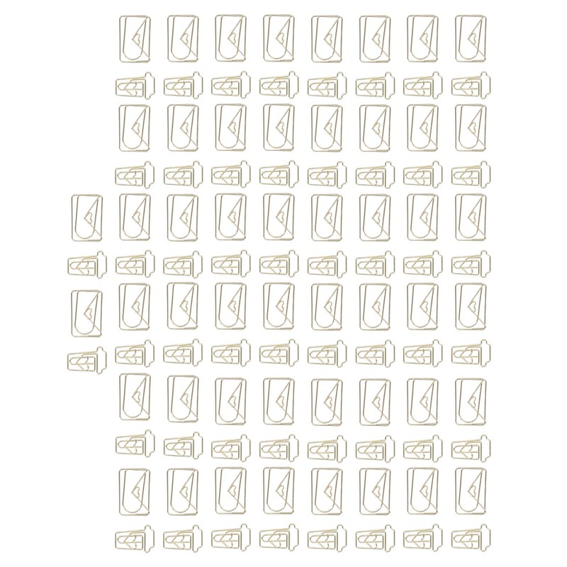 100Pcs Funny Planner Clips Anti Rust Electroplating Process Envelope Coffee