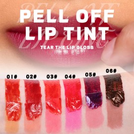 SWETIYOU Peel Off Lip Stain, Long Lasting Waterproof and Transfer Proof Lip Tint, Matte Finish Peel Off Lip Stain, Non-stick Cup Peel Off Lipstick Lip Makeup for Women Girls