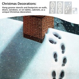 Stencil for Holiday Decor, Christmas Stencil Gnome Footprint Templates | Paste Christmas Decor Snow Painting Holiday Stencils for Floor & Tiles