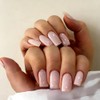 Uñas postizas cuadradas medianas en rosa empolvado, uñas postizas cortas