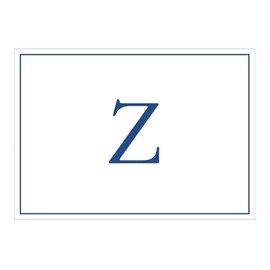 Caspari Navy Embossed Initials Boxed Note Cards in Letter Z, 8 Cards & Envelopes