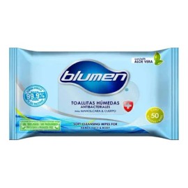 BLUMEN Toallitas Humedas para Manos, Cara y Cuerpo con 50PZ