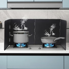 Foldable Grease Splatter Guard, Splatter Guard for Frying Non-Stick 3 Sided Stainless Steel Oil Splatter Screens Protector For Stove Top Wall Gas Range Frying Pan (L: 30" x W: 11.61" x H: 15.75")