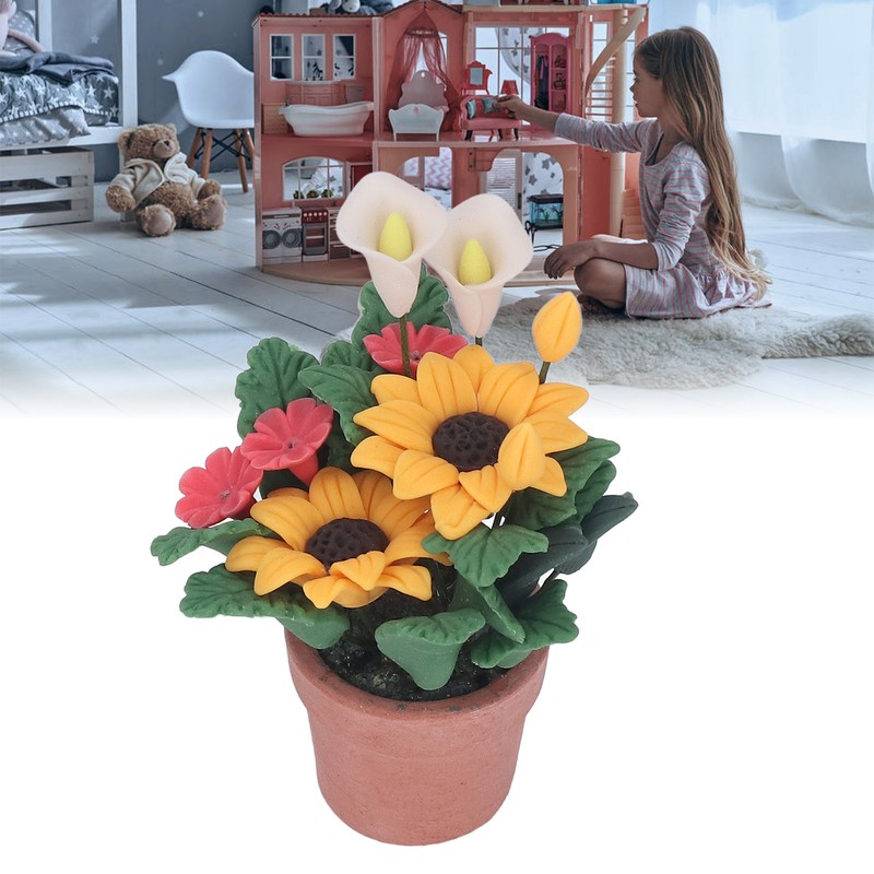1:12 Miniature Dollhouse Plants Hand Crafted High Simulation Mini Potted