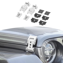 RT-TCZ for Wrangler Hood Latches Catch Kit Compatible with Jeep Wrangler JK JL 2007-2025 for Gladiator JT 2020-2025 White Exterior Accessories 2pcs (3-Holes)