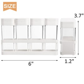 ZOOFOX 12 Pieces Spice Shaker Jars, Plastic Seasoning Shaker Box Set with Lid, Transparent Barbecue Storage Containers Spice Racks Kitchen Supplies