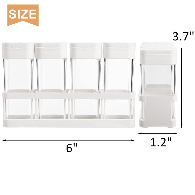 ZOOFOX 12 Pieces Spice Shaker Jars, Plastic Seasoning Shaker Box