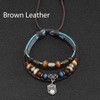 Dmaiy Brown Leather Bracelet Beaded Owl Bracelets Woven Braided Bracelet