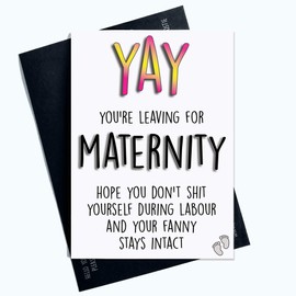 Work Colleague Congratulations Maternity Card Funny Maternity Leave Card New Baby Greeting Card New Mum to Be Card Leaving Job Card PC650
