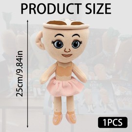 Ballerina Cappuccino Plush Doll, Brainrot Toys Inspired Collectible for Kids and Adults, Perfect for Imaginative Play, Bedtime Companion, Travel Comfort, and Display
