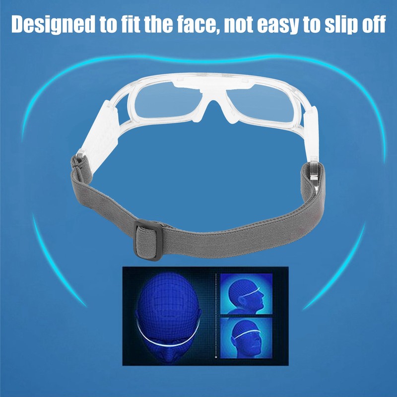 AntiExplosion Basketball Glasses Football Goggles UV Protection Sport Eyeglasses(White )