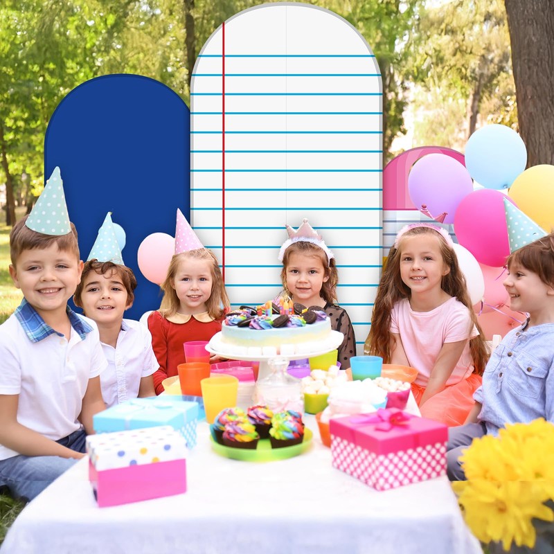 RimCereal Set of 3 Back to School Arch Backdrop Covers,